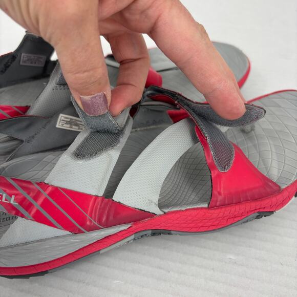 Merrell Sandals Womens Size 7 Gray Red Adjustable Straps Toe Post Comfort - Picture 6 of 10